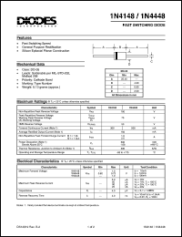 1N4448 datasheet: 100V; fast switching diode. General purpose rectification 1N4448