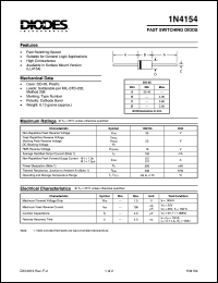 1N4154 datasheet: 35V; fast switching diode 1N4154