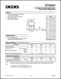 DT452AP datasheet: 30V; P-channel enchancement mode field effect transistor DT452AP