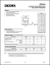 DT014 datasheet: 60V; N-channel enchancement mode field effect transistor DT014