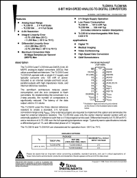 TLC5510AINSR datasheet:  8-BIT, 20 MSPS ADC SINGLE CH., INTERNAL S&H, LOW POWER TLC5510AINSR