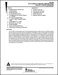 THS1060IPHP datasheet:  10 BIT, 60 MSPS ADC DIFF. INPUT/CLOCK, BEST IN INDUSTRY ENOB OVER FULL TEMP RANGE THS1060IPHP