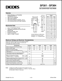 SF302 datasheet: 100V; 30A super fast rectifier SF302