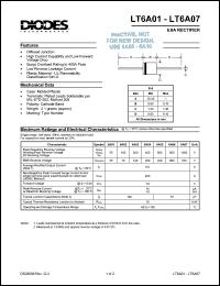 6A03 datasheet: 200V; 6.0A rectifier; high current capability and low forward voltage drop 6A03