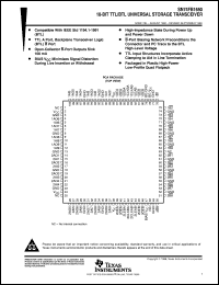 SN74FB1650PCA datasheet:  18-BIT TTL/BTL UNIVERSAL STORAGE TRANSCEIVER SN74FB1650PCA