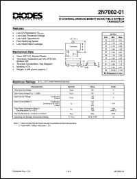 2N7002-01 datasheet: 60V; 115mA N-channel enchancement mode field effect transistor 2N7002-01
