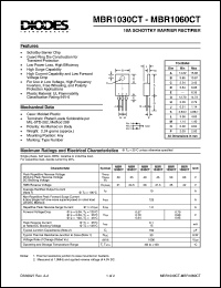 MBR1030CT datasheet: 30V; 10A schottky barrier rectifier MBR1030CT