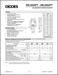SBL6030PT datasheet: 30V; 60A schottky barrier rectifier SBL6030PT
