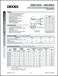 HDC5.0CA datasheet: 5.0V; 373W low capacitance transient voltage suppressor HDC5.0CA