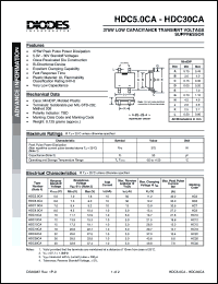HDC7.0CA datasheet: 7.0V; 373W low capacitance transient voltage suppressor HDC7.0CA