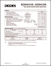 BZX84C6V2S datasheet: 6.2V dual 200mW surface mount zener diode BZX84C6V2S