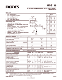 BSS138-7 datasheet: 50V; 200mA N-channel enchancement mode field effect transistor BSS138-7