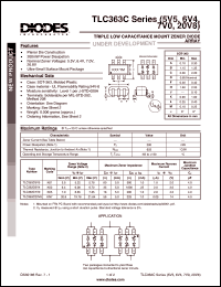 TLC363C7.0 datasheet: 7.0V; 200mW triple low capacitance surface mount zener diode array TLC363C7.0