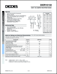 DIDR10150 datasheet: 1500V; 10A damper rectifier diode DIDR10150