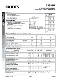 BSS84W datasheet: 50V; 130mA dual P-channel enchancement mode field effect transistor BSS84W