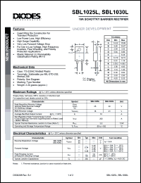 SBL1025L datasheet: 25V; 10A schottky barrier rectifier SBL1025L