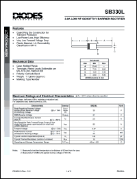 SB330L datasheet: 30V; 3.0A low VF schottky barrier rectifier SB330L