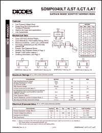 SDMP0340LT datasheet: 40V; 30mA surface mount schottky barrier diode. Ideal for low logic level applications SDMP0340LT