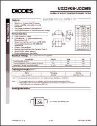 UDZ2V2B datasheet: 2.220-2.410V; 200mW surface mount precision zener diode. Ideally suited for automated assembly processes UDZ2V2B