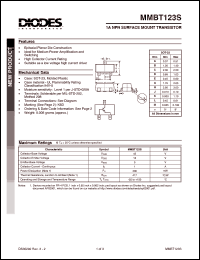 MMBT123S-7 datasheet: 45V; 1A NPN surface transistor. Ideal for medium power amplification and switching MMBT123S-7
