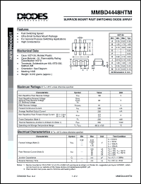 MMBD4448HTM-7 datasheet: 100V; 500mA surface mount fast switching diode array. For general purpose switching applications MMBD4448HTM-7