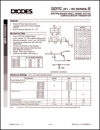 DDTC124EE datasheet: 50V; 30mA NPN PRE-biased small signal surface mount transistor DDTC124EE