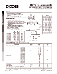 DDTC143ZE datasheet: 50V; 100mA NPN PRE-biased small signal surface mount transistor DDTC143ZE