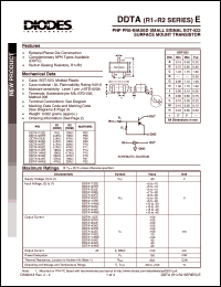 DDTA143FE datasheet: 50V; 100mA PNP PRE-biased small signal surface mount transistor DDTA143FE