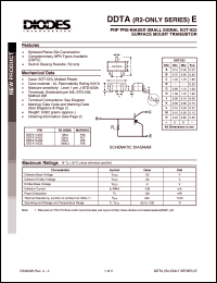 DDTA124GE datasheet: 50V; 100mA PNP PRE-biased small signal surface mount transistor DDTA124GE