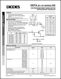 DDTA123YUA datasheet: 50V; 100mA PNP PRE-biased small signal surface mount transistor DDTA123YUA