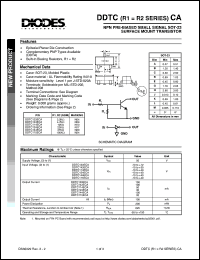 DDTC123ECA datasheet: 50V; 100mA NPN PRE-biased small signal surface mount transistor DDTC123ECA