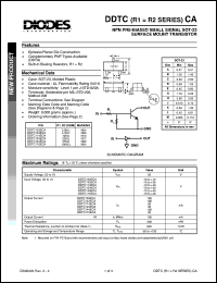 DDTC115ECA datasheet: 50V; 20mA NPN PRE-biased small signal surface mount transistor DDTC115ECA