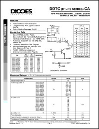 DDTC123ZCA datasheet: 50V; 100mA NPN PRE-biased small signal surface mount transistor DDTC123ZCA