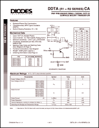 DDTA115ECA datasheet: 50V; 20mA PNP PRE-biased small signal surface mount transistor DDTA115ECA