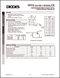 DDTA124GCA datasheet: 50V; 100mA PNP PRE-biased small signal surface mount transistor DDTA124GCA