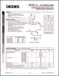 DDTC123EKA datasheet: 50V; 100mA NPN PRE-biased small signal surface mount transistor DDTC123EKA