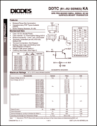 DDTC123JKA datasheet: 50V; 100mA NPN PRE-biased small signal surface mount transistor DDTC123JKA