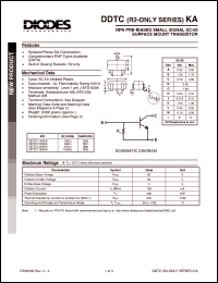 DDTC124GKA datasheet: 50V; 100mA NPN PRE-biased small signal surface mount transistor DDTC124GKA