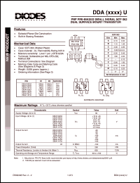 DDA124EU datasheet: 50V; 30mA PNP PRE-biased small signal dual surface mount transistor DDA124EU