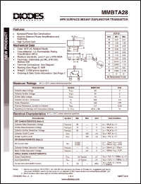 MMBTA28 datasheet: 80V; 500mA NPN surface mount darlington transistor. Ideal for medium power amplification and switching MMBTA28