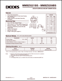 MMBZ5226BS datasheet: 3.3V; 200mW surface mount zener diode. Ideally suited for automated assembly processes MMBZ5226BS