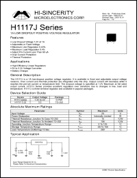 H1117J datasheet: 1.3-4V 1A low dropout positive voltage regulator H1117J