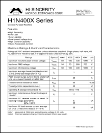 H1N4007 datasheet: 1000V high-efficiency DC/DC converter H1N4007