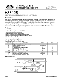 H3842S datasheet: High performance current mode controller H3842S