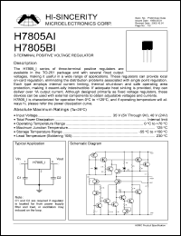 H7805BI datasheet: 35V 3-terminal positive voltage regulator H7805BI