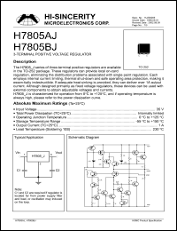 H7805BJ datasheet: 35V 1A 3-terminal positive voltage regulator H7805BJ