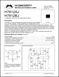 H7812BJ datasheet: 35V 1A 3-terminal positive voltage regulator H7812BJ