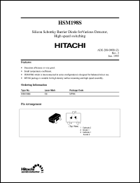 HSM198S datasheet: High frequency Schottky barrier diode for detection and mixer HSM198S