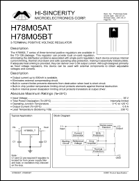 H78M05AT datasheet: 35V 3-terminal positive voltage regulator H78M05AT