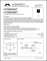 H78M09AT datasheet: 35V 3-terminal positive voltage regulator H78M09AT